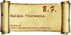 Balázs Florencia névjegykártya